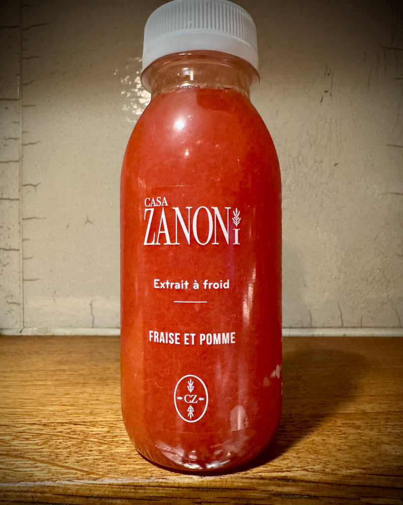 extrait à froid fraise et pomme, epicerie casa zanoni