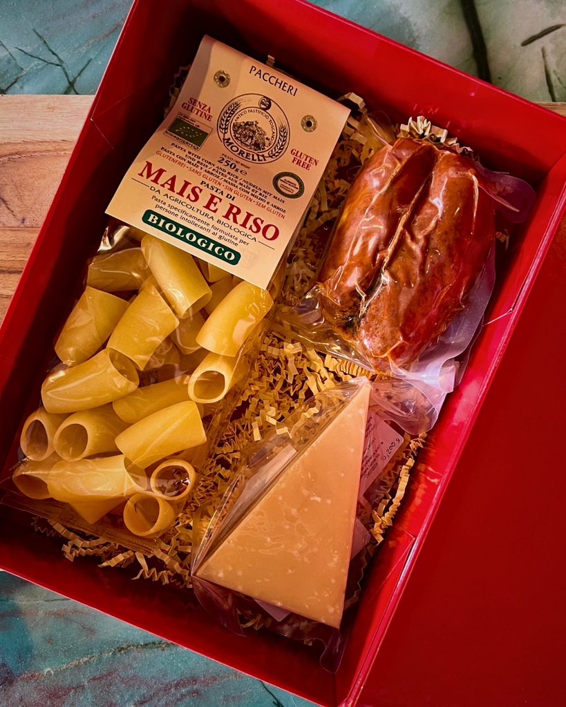 coffret, paccheri nduja, recette pasta, simone zanoni, sans gluten