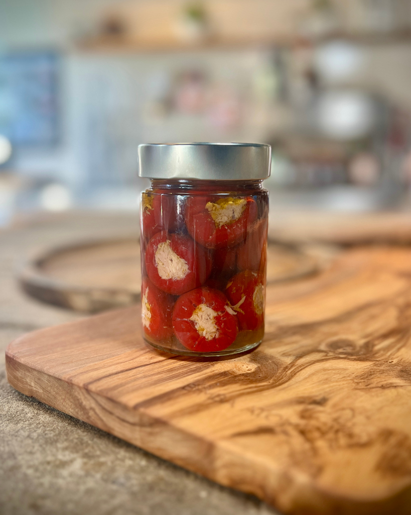 piments farcis au thon, huile d'olive