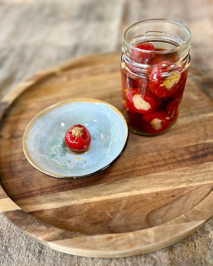 piments farcis au thon, huile d'olive