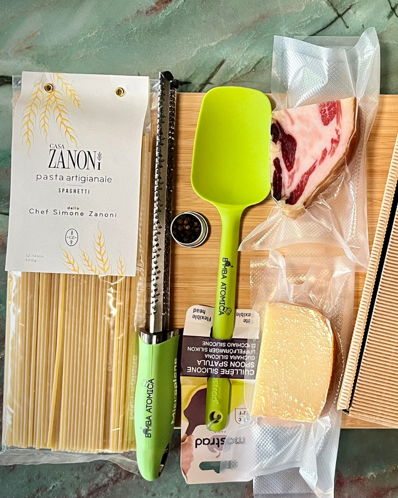 coffret pâtes carbonara à la maison, recette simone zanoni