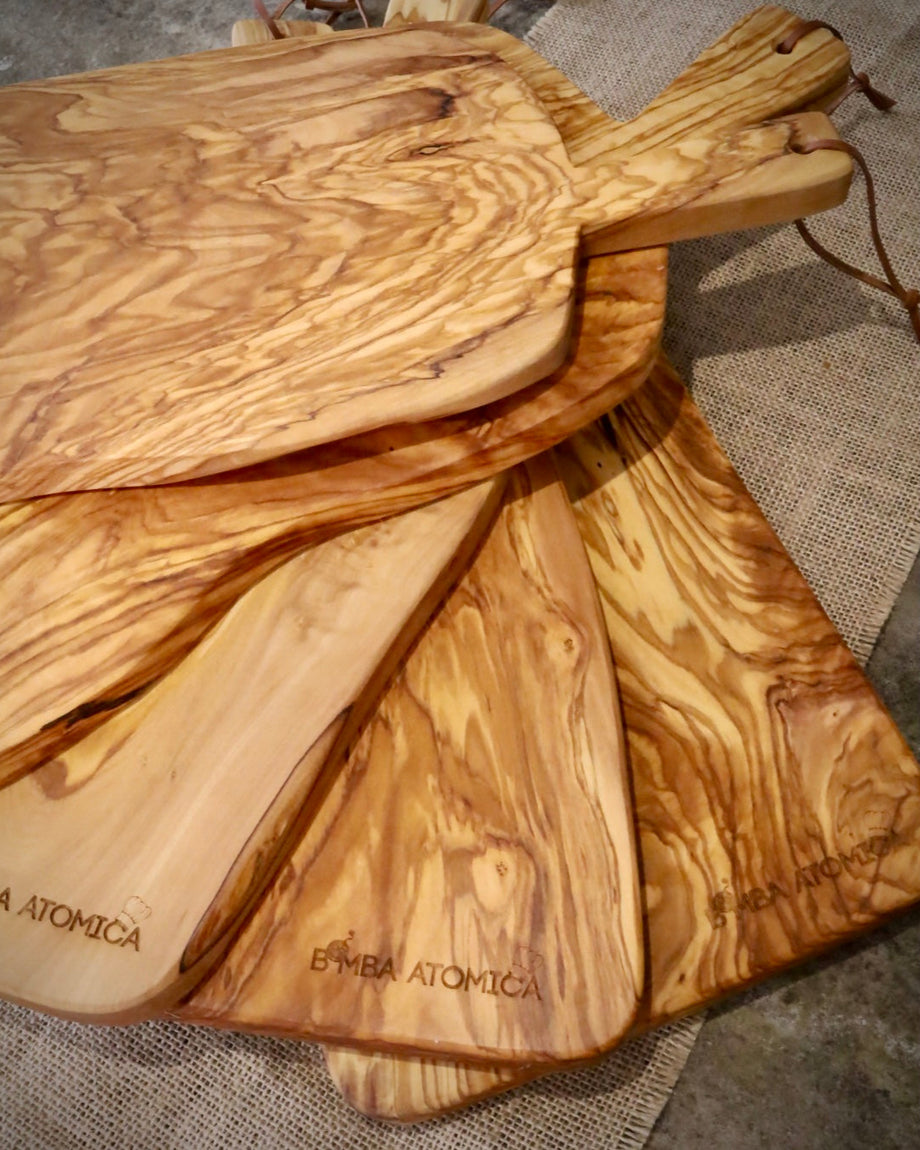 Planche à Découper En Bois D'olivier Massif - 40 X 18,5 X 1,5 Cm - Pour Cuisine Et Service