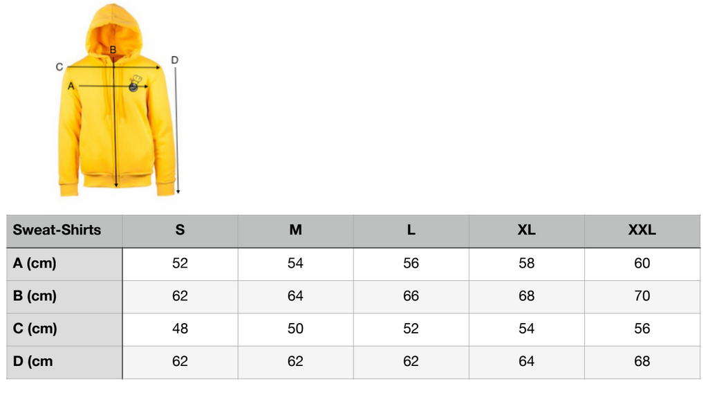 sweatshirt bomba atomica jaune, casa zanoni