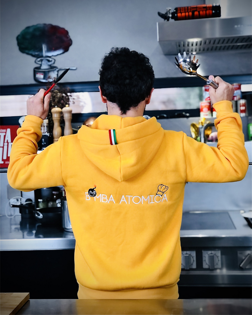 sweatshirt bomba atomica jaune, casa zanoni