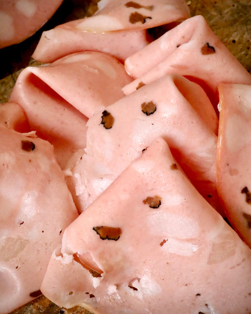 charcuterie mortadella à la truffe, mortazza